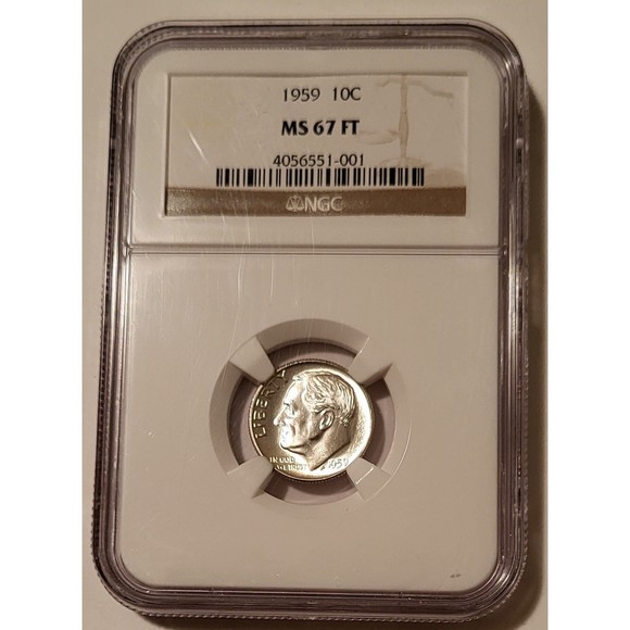 1959 Roosevelt Dime MS67 FT NGC - Picture 1 of 4